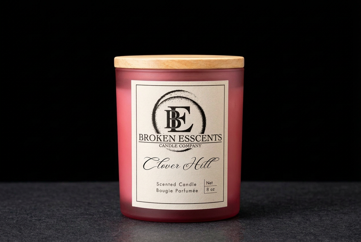 Clover Hill candle with matching black background